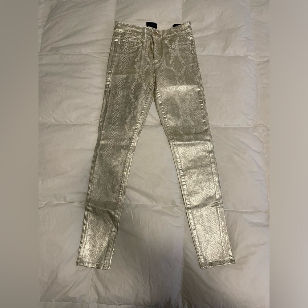 Joes jeans metallic gold and white snakeskin size 24